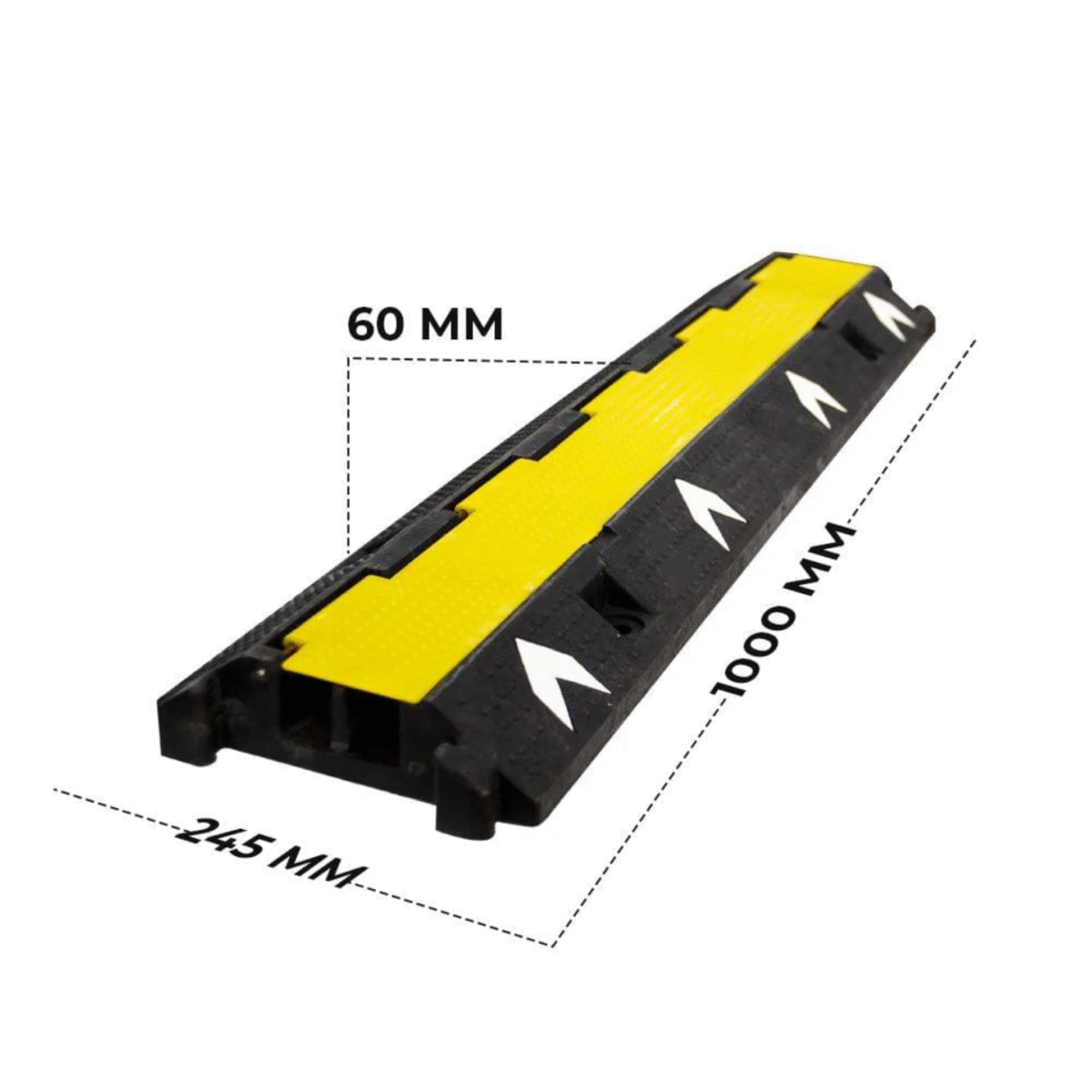 2 Channel PVC Reflective Cable Protector Ramp with Flip Open Lid