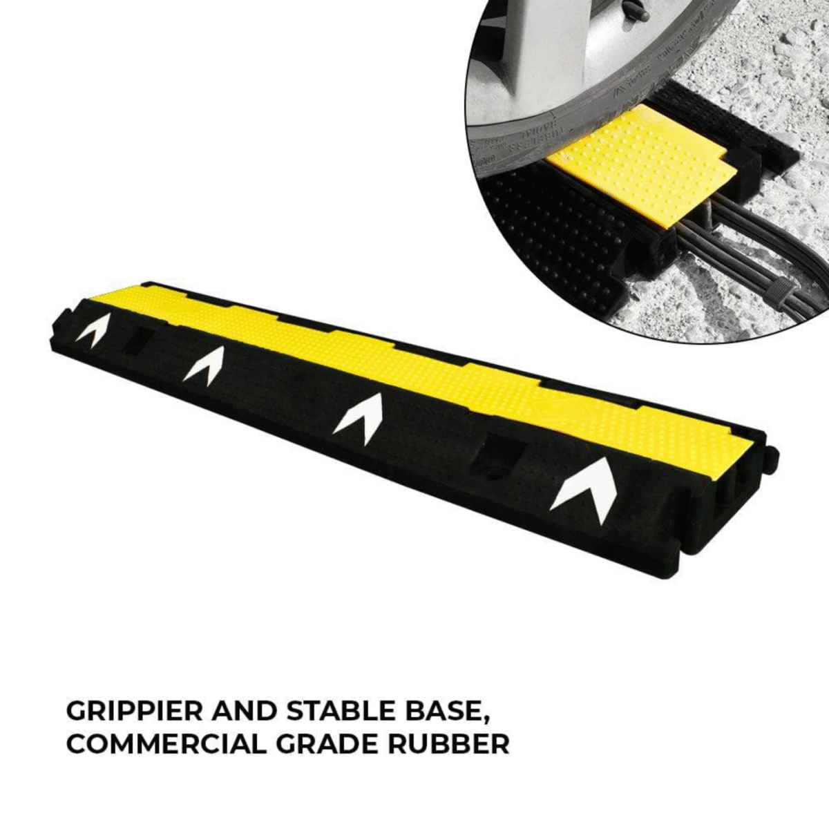 2 Channel PVC Reflective Cable Protector Ramp with Flip Open Lid