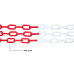 25 Meter Plastic Chain 6mm Thickness - Red and White