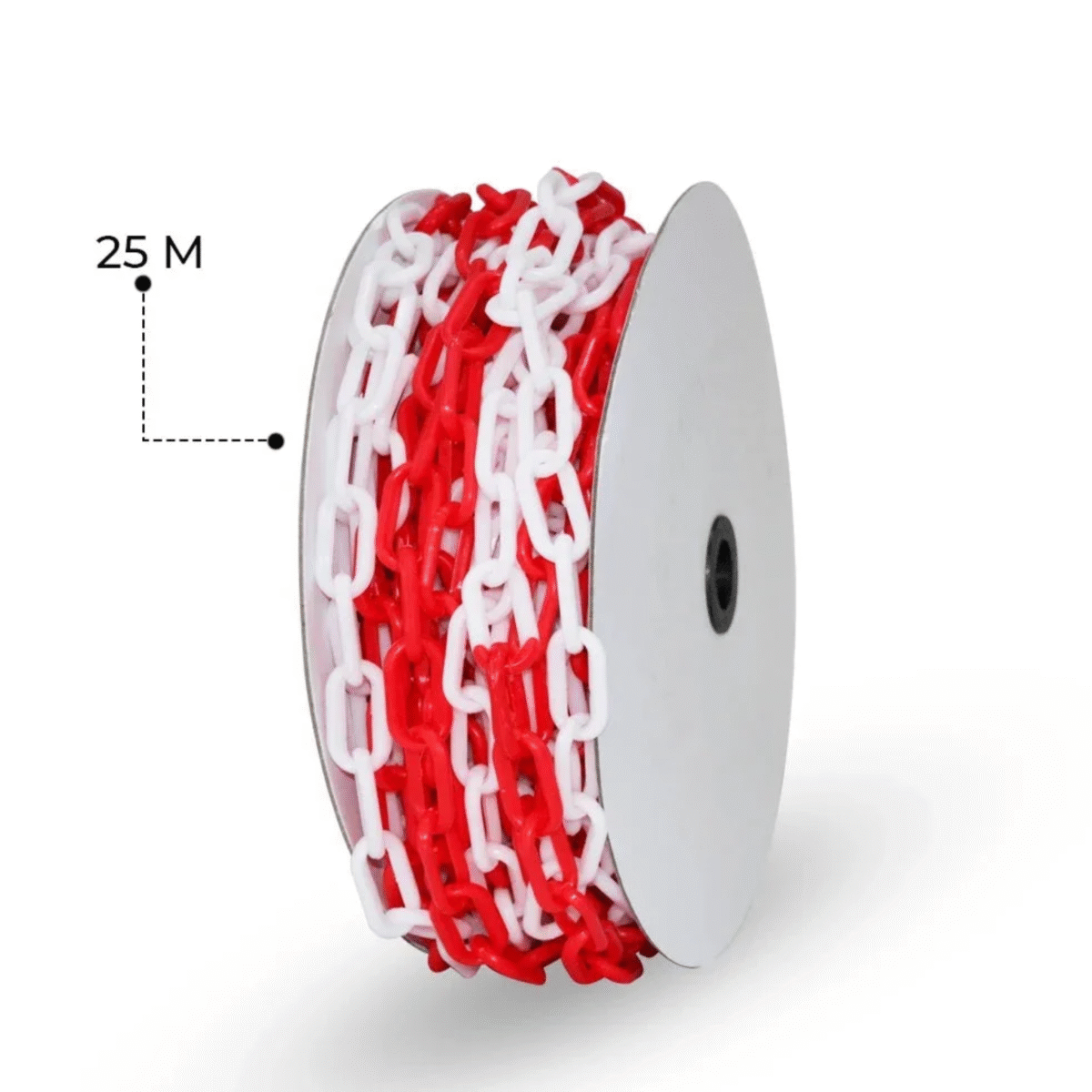 25 Meter Plastic Chain 6mm Thickness - Red and White