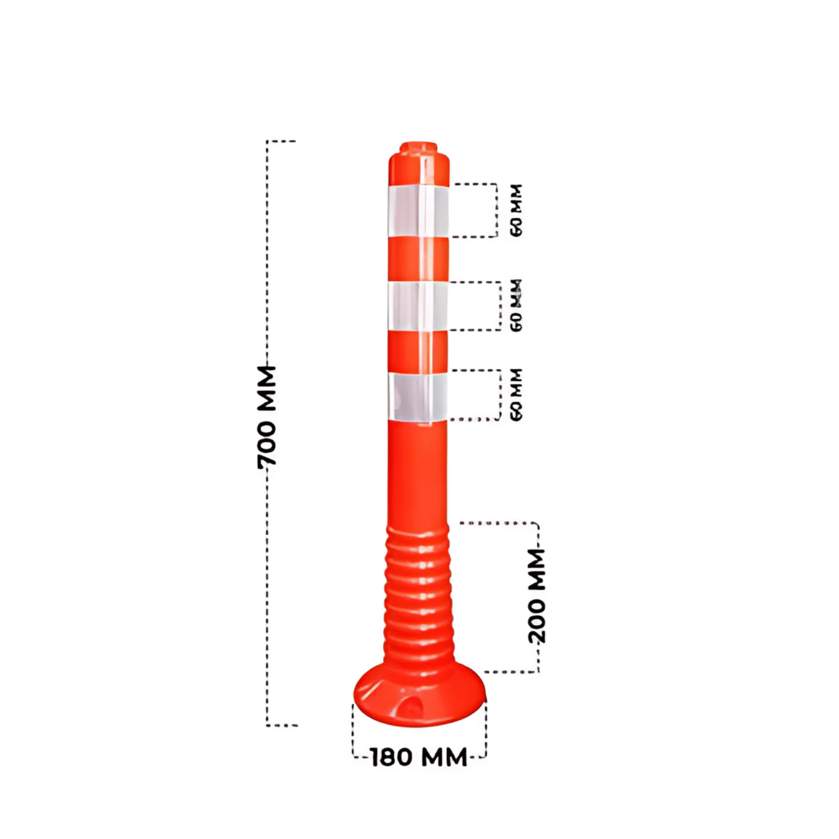 Delineator 70CM Orange Socket Traffic Post