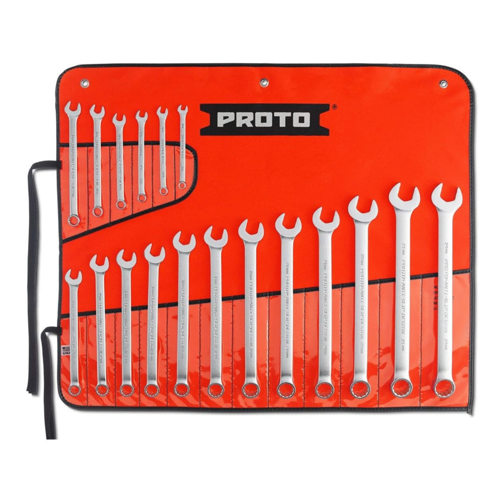 PROTO J1200R-MASD 18 Piece Satin Metric Combination ASD Wrench Set 12 PT