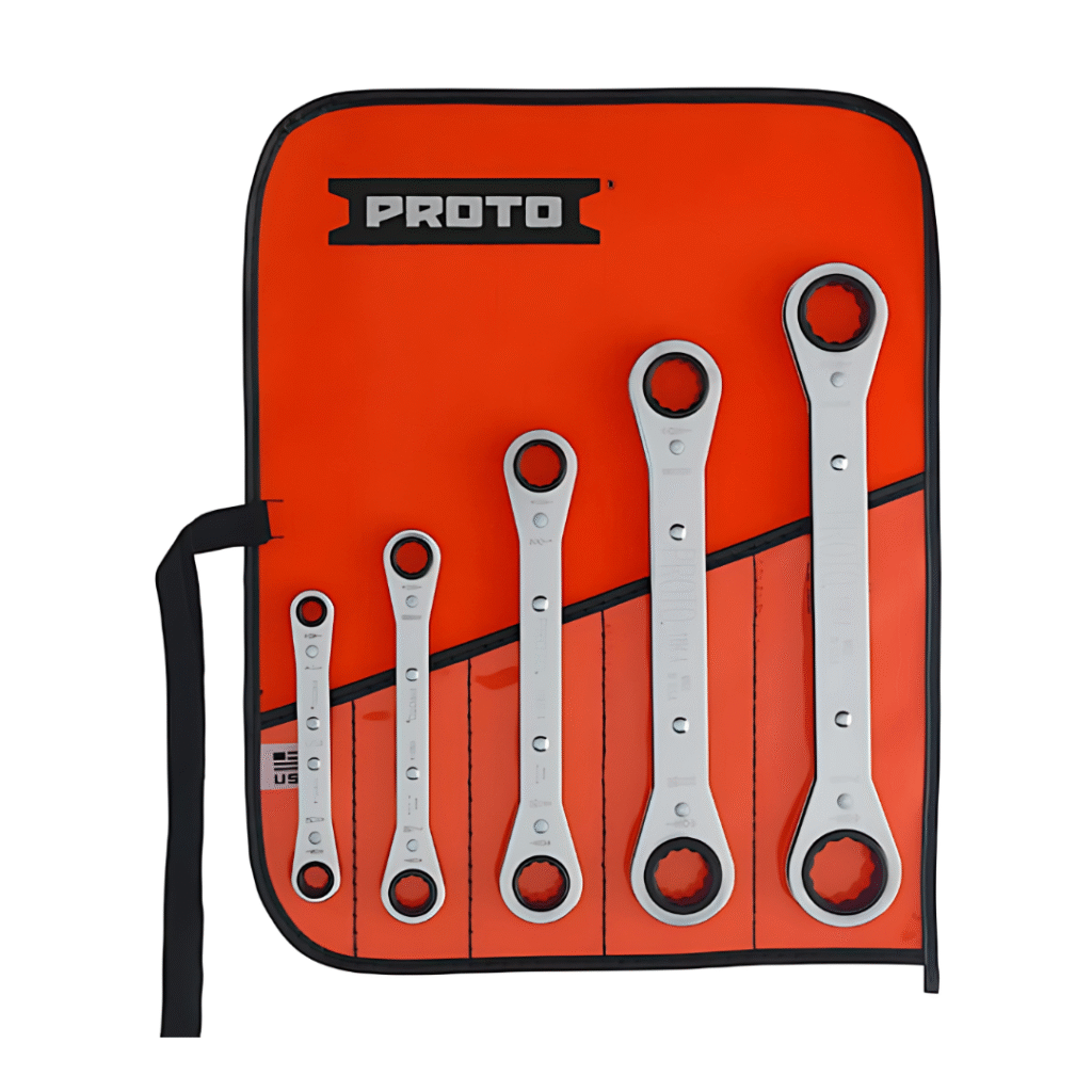 Proto J1190A 5-Piece Ratcheting Box End Wrench Set, 12 PT