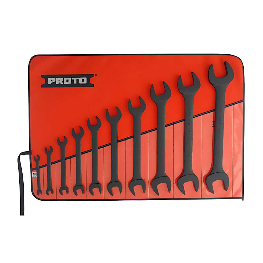 Proto J3000HB Open End Wrench Set, Alloy Steel, Black Oxide, 10 Tools, 5/16 inch to 1 5/8 Range of Head Sizes