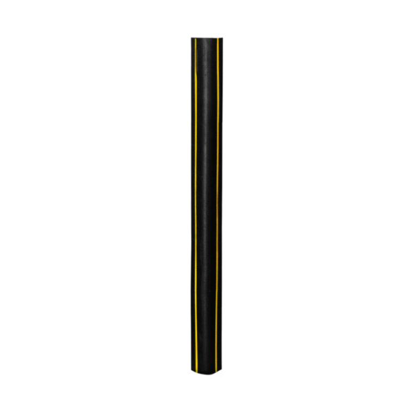 Rubber Corner Guard with Yellow Strip & GI Plate - 75x75x100cm