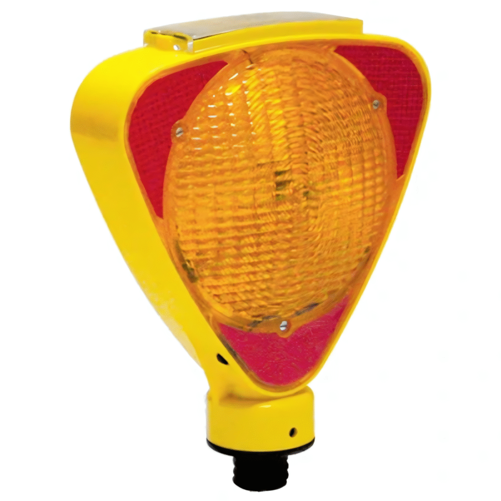 Solar Flashing LED Lamps for Dual Directional Yellow Warning