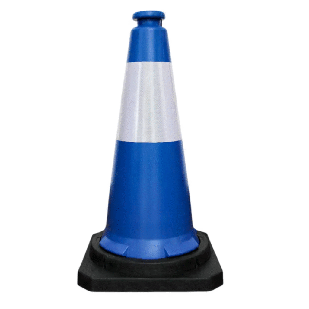 Traffic Safety Cone with Reflective Collar & PE Base 75CM - Blue