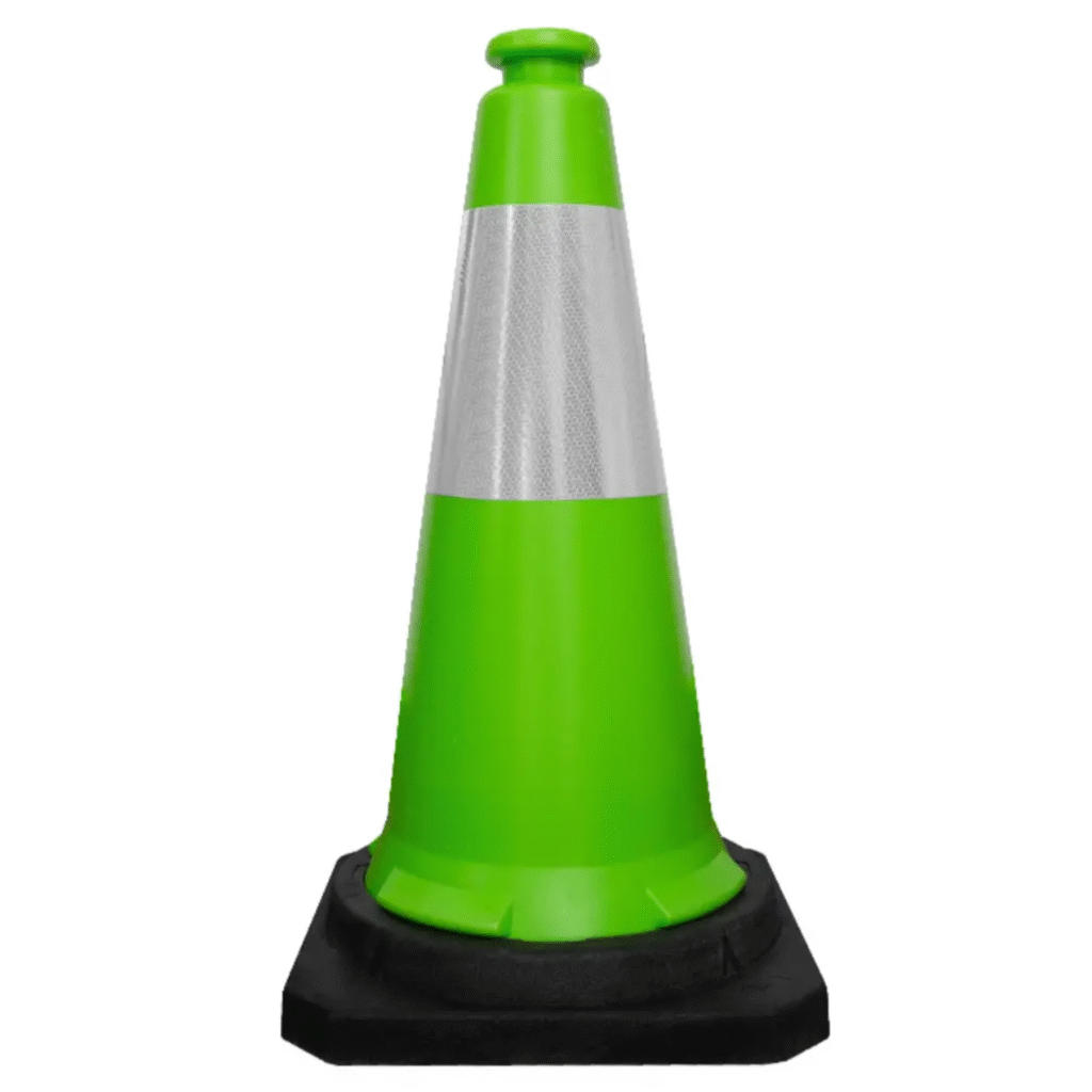 Traffic Safety Cone with Reflective Collar & PE Base 75CM - Green