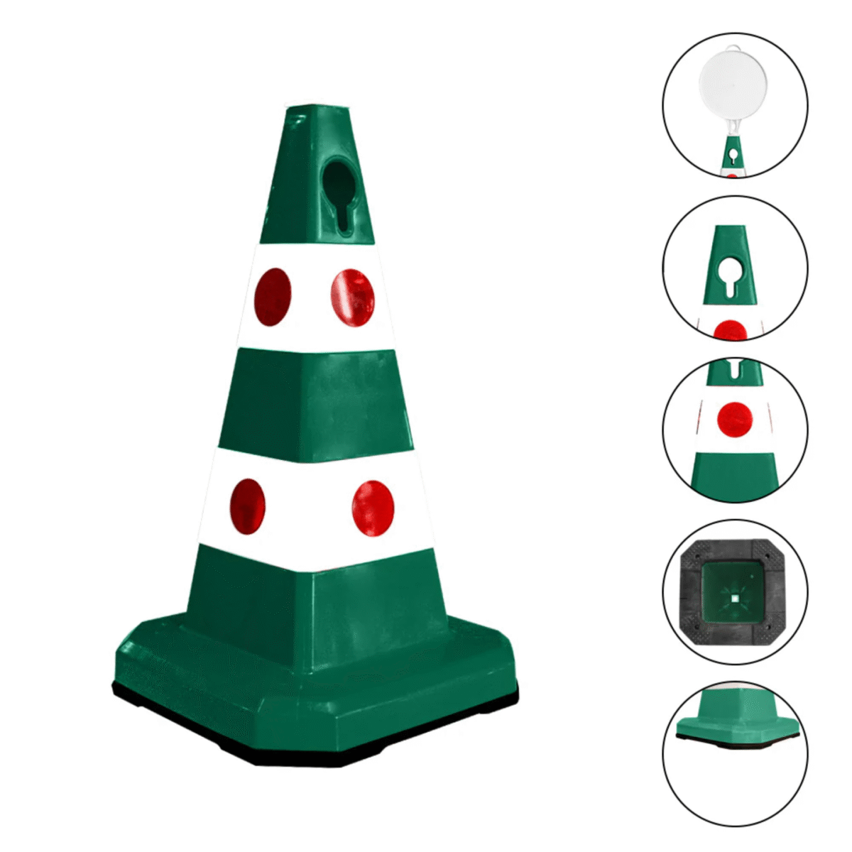 Unbreakable Safety Traffic Cone 620 MM with Cat-Eyes Lenses