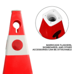Unbreakable Safety Traffic Cone 620 MM with Cat-Eyes Lenses