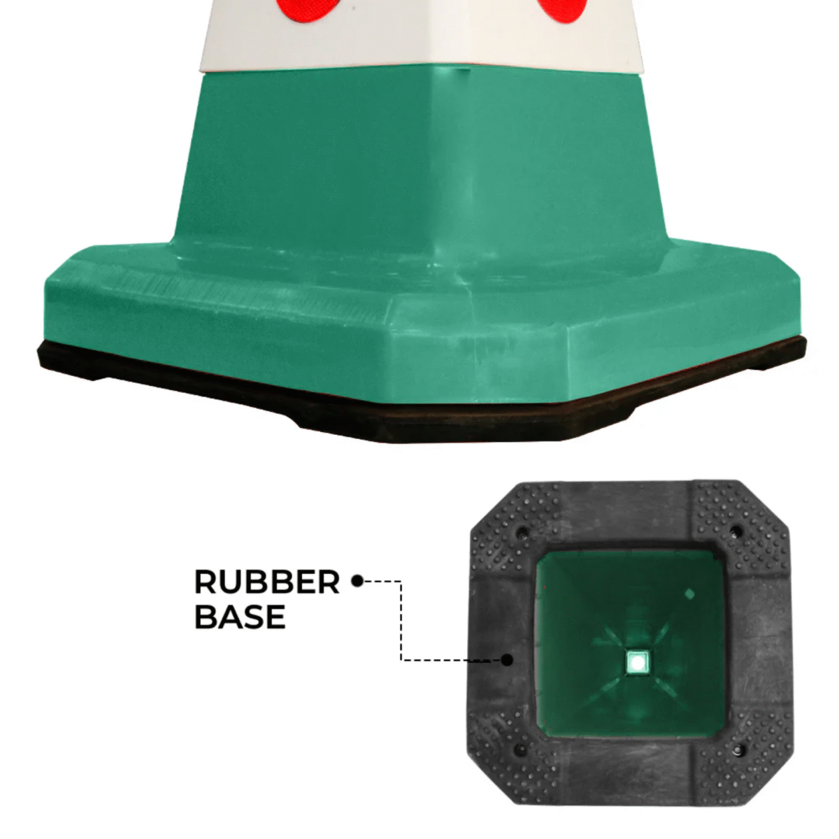 Unbreakable Safety Traffic Cone 620 MM with Cat-Eyes Lenses