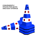 Unbreakable Safety Traffic Cone 620 MM with Cat-Eyes Lenses