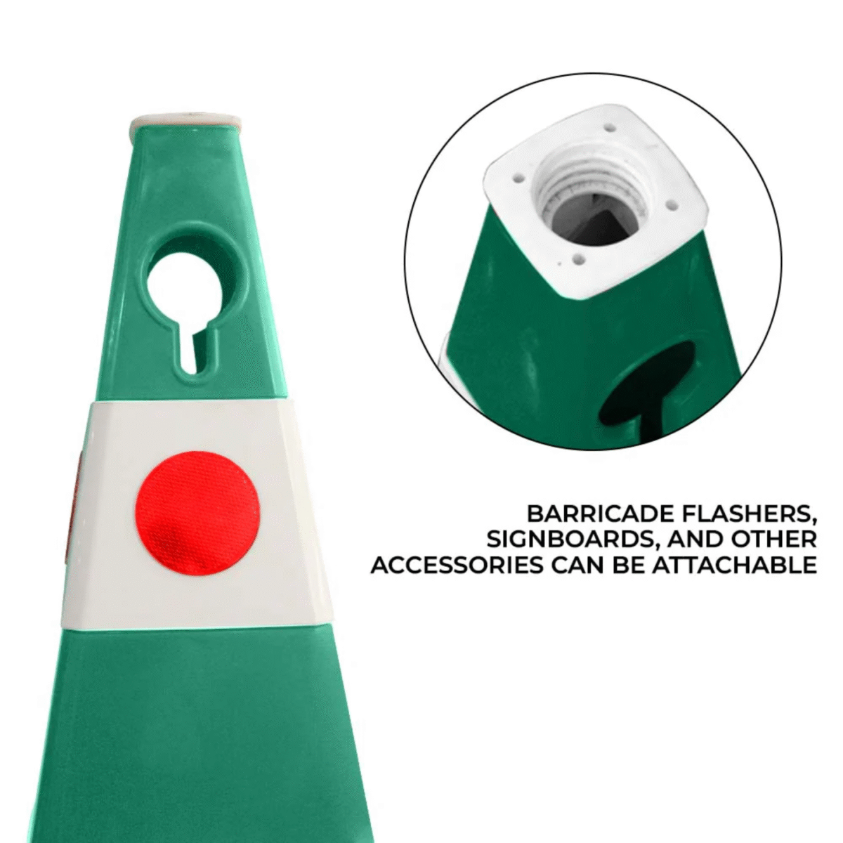 Unbreakable Safety Traffic Cone 620 MM with Cat-Eyes Lenses