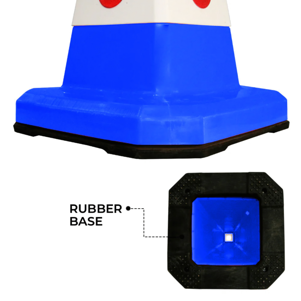 Unbreakable Safety Traffic Cone 620 MM with Cat-Eyes Lenses