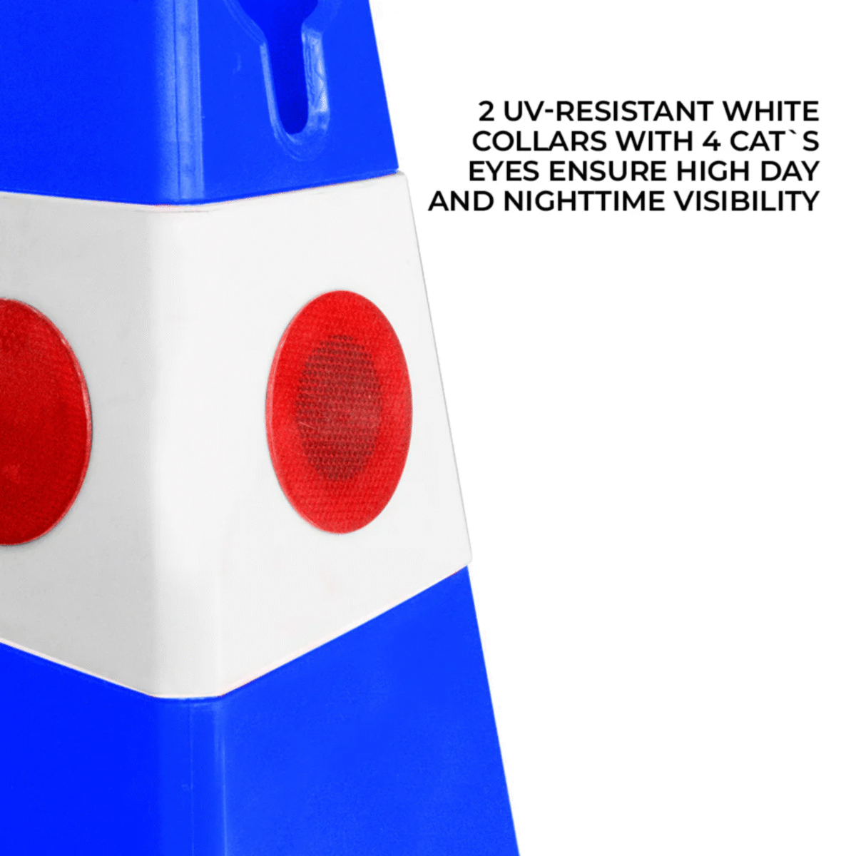 Unbreakable Safety Traffic Cone 620 MM with Cat-Eyes Lenses