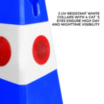 Unbreakable Safety Traffic Cone 620 MM with Cat-Eyes Lenses