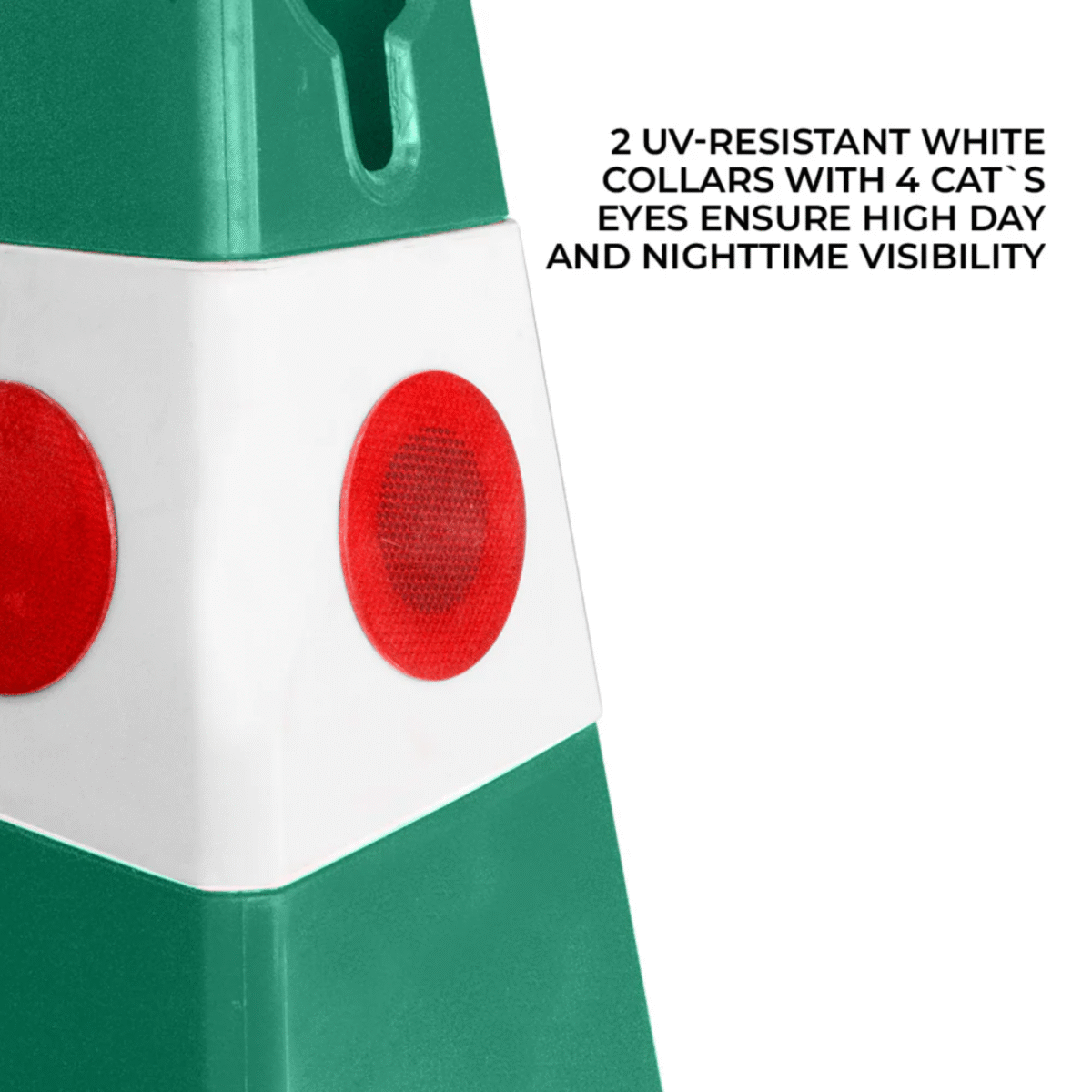 Unbreakable Safety Traffic Cone 620 MM with Cat-Eyes Lenses
