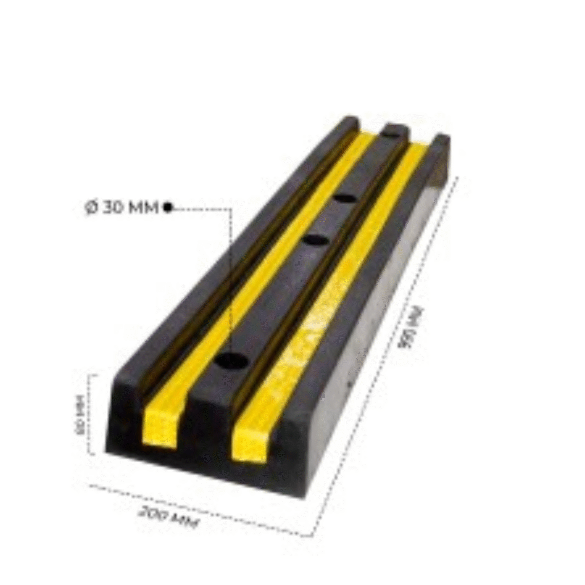 Wall Guard Rubber Wall Protector with Yellow Reflectors 1000x200x100 AHSL-CH 12103